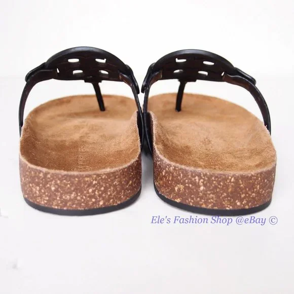 ❤️ NIB Tory Burch Miller Cloud Patent Leather Sandal Black US 10.5 AUTHENTIC - Picture 11 of 15